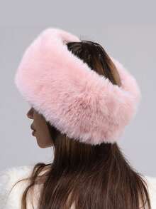 1pc New Autumn/Winter Plush Headband, Women's Soft Style, Face-Framing, Versatile & Warm Hair Accessory - Multicolor - View 5