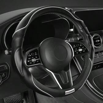 High-End 3D Sports Style Steering Wheel Cover, Anti-Slip And Shock-Absorbing, Ensures A Comfortable Grip, Featuring Streamlined Sporty Lines, Compatible With 14.5-15 Inch Round Steering Wheels