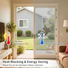 1 Roll Heat Insulation Window Film For Office & Home Use, Features Privacy Protection, Sun Blocking, One-Way Vision. Easy-Apply PET Material With Modern Design, Architectural Integration, Adhesive-Free Static Cling . - Silver - View 5