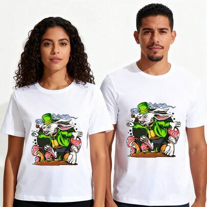 Camisetas blancas impresas con dise?o de conejo y champi?ones - Tallas desde S hasta 3XL - Camisas de algodón orgánico, mangas cortas, estampado vibrante, duradero, cómodo y suave al tacto - Perfectas para fiestas, eventos, casual y deportes - Oferta exclusiva, descuento del 20%, envío gratis en pedidos superiores a $50 - Compra segura y confiable, garantía de devolución de dinero, soporte 24/7 - ?Comprar ahora y disfruta de tu estilo único!