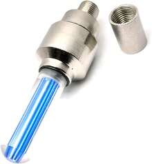 Luz LED De Tapa De Válvula De Neumático, Tapa De Válvula De Neumático De Rueda De Bicicleta, Luz Luminosa, Tapas De Válvula De Boquilla De Neumático, Lámpara para Bicicleta De Montaña (Azul) - 1 - Ver 5