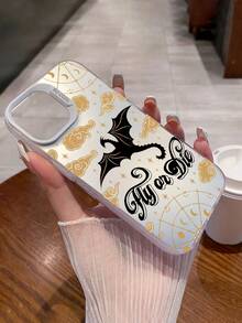 Fly Or Die Dragon Phone Case - Gothic Cloud Moon Pattern Clear Protective Cover - Silver - View 2