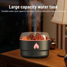 Flame Essential Oil Diffuser 280ml Humidifier Color Quiet Aromatherapy Diffuser Home Bedroom Office Waterless Auto Off Black - negro - Ver 6