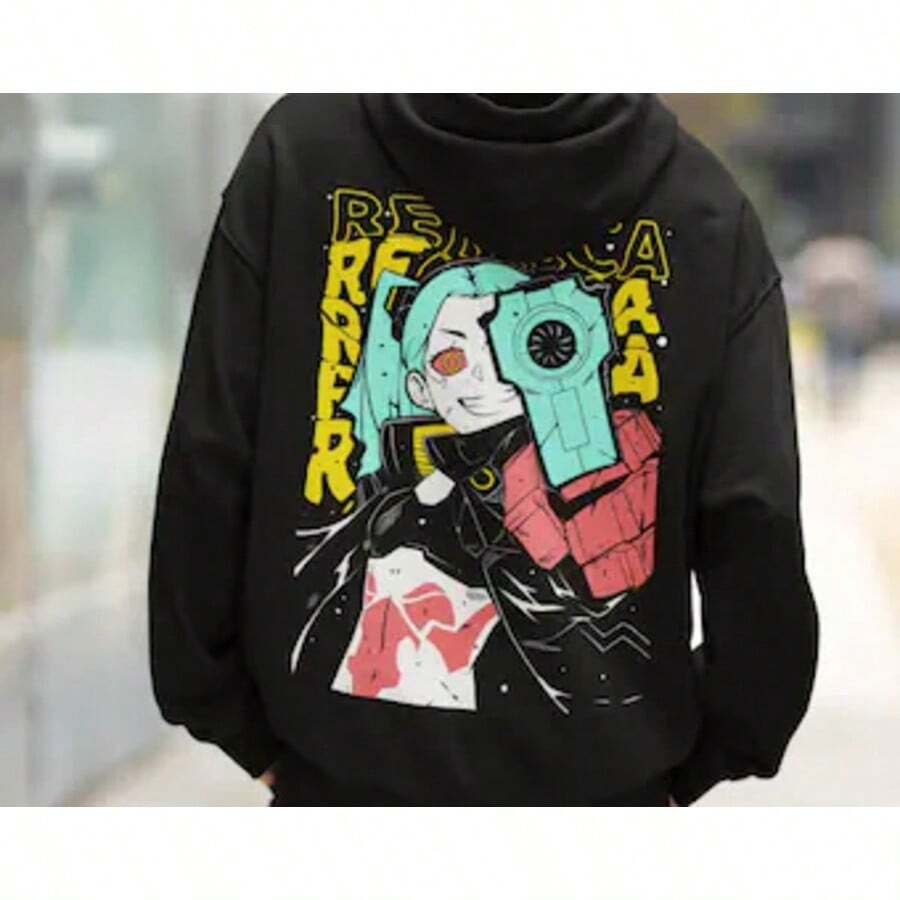 Cyberpunk Edgerunners Hoodie, Edge Runners DAVID & LUCY Neon Shirt, Cyberpunk Edgerunners Rebecca, Cyberpunk Shirt, Cyberpunk Edgerunner - 圖片主色調 - 查看 1