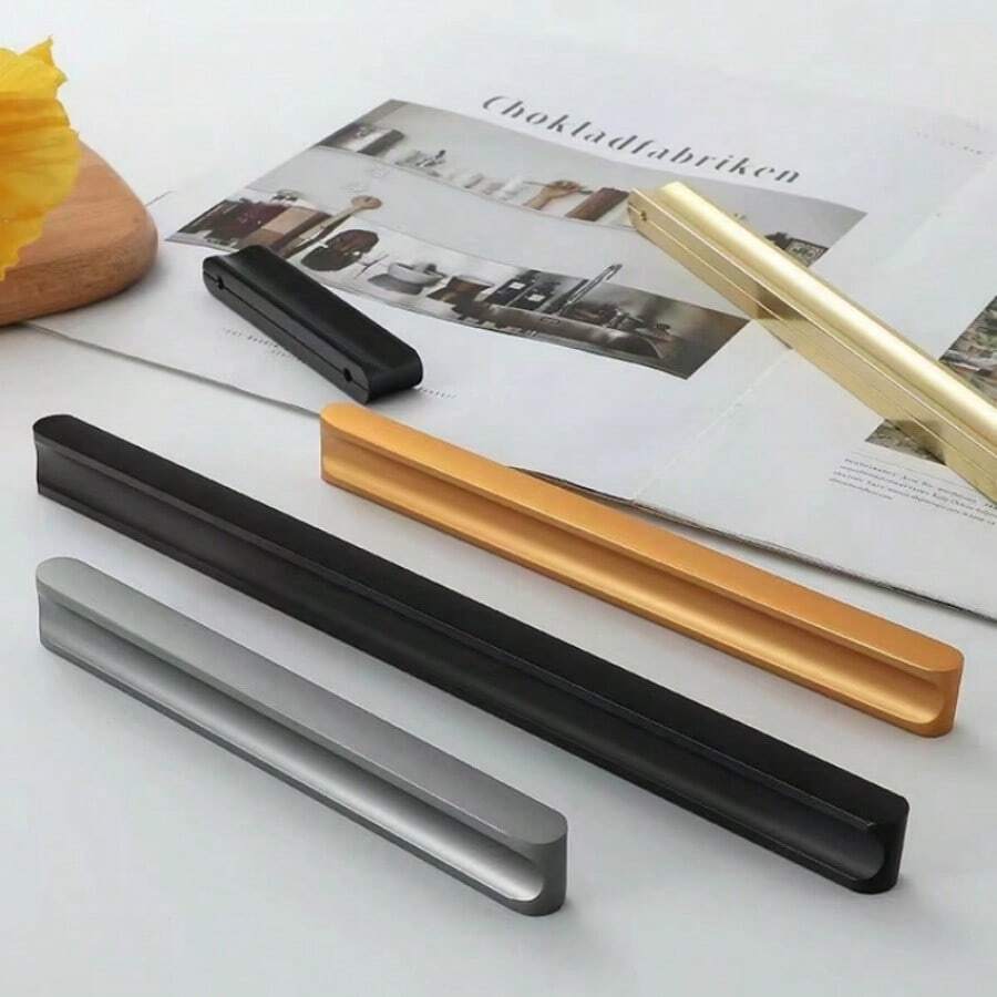 Modern Minimalist Drawer Handle Solid Aluminum Alloy Furniture Wardrobe Cabinet Door Handles Hardware Dresser Handles
