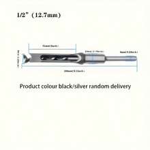 1pc Steel Square Hole Drill Bit, 12.7mm Round Shank Design, High Gloss Surface Treatment, Micro Drill Bit Set, Self-Centering, Suitable For Woodworking And Metalworking. One Of The Top 10 Ideal Tool Gifts. - Silver - View 4