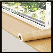 1 Roll Brown Faux Wood Grain Self-Adhesive Wallpaper, Thicker Material, Room Door Sticker, Decorative Door Wall Paper, Waterproof Oil-Proof Removable Wallpaper, Peel And Stick, Customizable, Suitable For Living Room, Kitchen, Bedroom, Home, Dorm Furniture Decor - Redwood - View 19