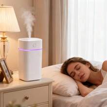 Small Humidifier 300ml Waterless Diffuse - Diffuser Starter Kit, Operated Scent Home, Portable Aromatherapy Diffuser - Essential Oils, Wood - Grain - Blanco - Ver 2