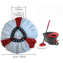 1/2/3/4pcs Replacement Mop Heads, Compatible With /O-Cedar EasyWring Spin Mop 1 Bucket System, Easy To Assemble, Washable And Reusable Mop Refill Pads, Suitable For Kitchen, Bathroom Cleaning Tools, Christmas, Halloween, New Year - Red - View 7