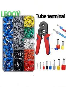 200-1800pcs Assorted Sizes & Colors Insulated Crimp Terminals, Copper Tube With PVC Flame Retardant Shell, Alloy Steel & High Precision Carbon Steel Crimping Plier Set, Suitable For Professional Electricians, Home Renovation, Household Hardware Tools And Appliance Repair Tools - Multicolor - View 1