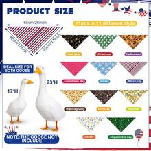 11 Pcs Holiday Porch Goose Outfits Bandana Adjustable 23" Porch Goose Bib Seasonal Clothes Fall Decor(Fresh) - 新鮮的 - 查看 6