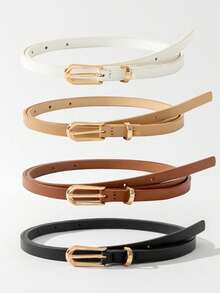 4pcs/Set Simple Women's Belt Set Summer, School Fall, Autumn, Halloween - Multicolor - View 8