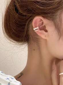 1pc Fashionable Ear Cuff Clip-On Earring For Women, Suitable For Casual & Holiday Wear - Ear Cuff - View 3