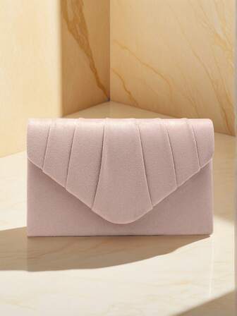 丝绒信封式手拿包 红色派对小晚宴包 带肩链 女士休闲钱包