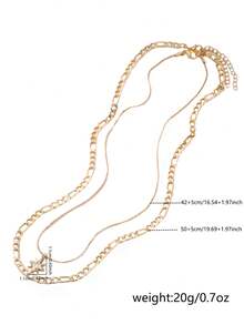 Nooxian Bộ 2 món trang sức vàng thời trang tối giản đính đá Cubic Zirconia hình ngôi sao, mặt dây chuyền nhiều lớp, quà tặng trang sức sang trọng cho nữ - Vàng - Xem 7