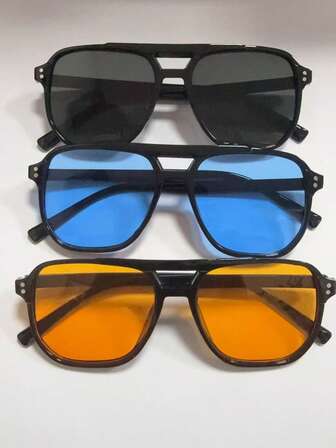 1/2/3/4/7/8 Pairs Unisex Classic Solid Color Retro Driving, Travel, Beach Sunglasses, Suitable For Daily Outing & Recreation