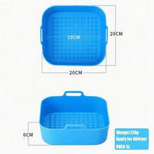 3-7 Quart Air Fryer Silicone Liner, Square Silicone Air Fryer Liner Larger Than Round Liner, Avoid Cleaning Air Fryer (Square - Light Green, Gray, Red, Black) - Multicolor - View 19