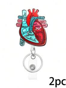 1pc Retractable Nurse ID Badge Holder, Can Be Used As Keychain, Key Chain, ID Card Holder, With Keyring, Cute Heart-Shaped Acrylic ID Badge Holder, Great Gift For Women, Nurses, Doctors, Employees. Valentine's Day Car Accessories Hanging Ornament, Gothic Y2K Style Bag Hanging Strap With ID Holder, Christmas Car Accessories Hanging Ornament, Creative Gift For Teachers, Friends, Sisters - Multicolor - View 20