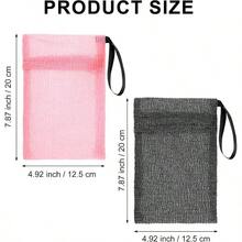 4 bolsas de jabn, bolsas de jabn para jabn slido, bolsas de jabn exfoliante con diferentes rugosidades, soporte de jabn espumoso para ducha y cuidado personal - Gris Azul Cielo black Rosa - Ver 2