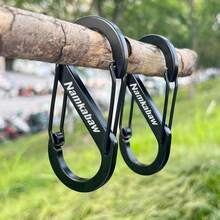 Conjunto de 4 Mosquetões Multifuncionais para Atividades ao Ar Livre - Acessórios Essenciais para Camping, Caminhadas e Ciclismo, Ideais para Chaveiros, Varal e Gancho de Barraca - Multicolorido - Ver 3