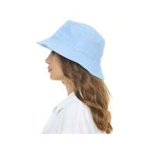 Bucket Hat, Unisex Fisherman's Hat | With Lining And UV Sun Protection | Beachwear, Camping And Leisure - Màu xanh nhạt - Xem 1