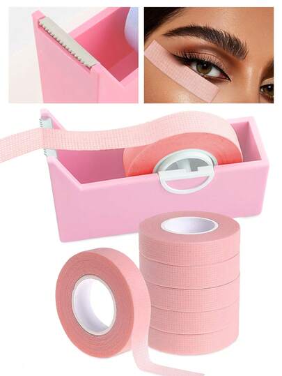 一套睫毛嫁接工具套装，包含：1把睫毛嫁接剪刀、6卷透气睫毛嫁接胶带、睫毛嫁接无纺布胶带、用于胶带固定器的PE无纺布隔离胶带以及睫毛工具。