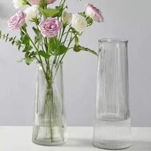 1pc Minimalist Ins-Style Nordic Transparent Hydroponic Lucky Bamboo & Dried Flower Vase, Living Room Decor - Clear - View 2