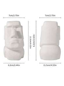 1pc Creative Stone Statue Eyeglasses Holder, Eyewear Store Decor, Office Desk Accessory, Gift, Eyeglasses Stand - Moai Character Glasses Frame - View 8