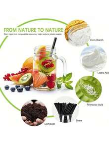 50pcs Black Disposable Straws(Thin Straw), 19cm/7.48in Colorful Plastic Straws Pp Straws, Wedding Festival Party Bar Beverage Accessories Birthday Party Supplies, Restaurant, Cafe Straws, Household Supplies - 黑色吸管 - 查看 4