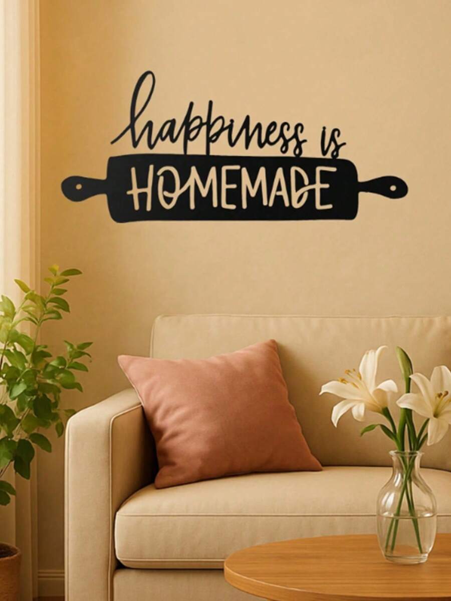 1pc Vintage Metal Wall Art - Bring Joy To Your Home. Suitable For Bedroom, Living Room Or Entryway. An Ideal Gift For Family And Friends. Made Of Durable Iron With A Rustic Finish, Complementing Modern Home Decor In Various Spaces Like Bedroom And Bathroom.