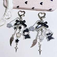 1pc Gojo, Geto, Street Chic Baddie Intricate Niche Design DIY Beaded Keychain, CCD Camera, Luggage Charm, Bag Pendant, Light Asian Style Niche Design Hanging Decor, Personalized Beaded Phone Case Chain, Card/Book Lanyard Pendant, Suitable For Unisex Dolls, Backpack Accessories, Birthday, Holiday, Couples, Gift, Christmas - Multicolor - View 3