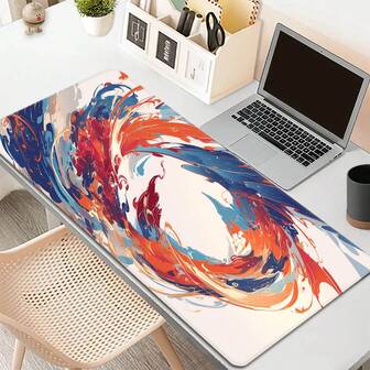 Colorful Watercolor Extra Large Mouse Pad, Gaming Desk Mat, Big Keyboard Pad, Washable, Rubber Non-Slip Bottom, Stitched Edge, Gift Mouse Pad, Desk Protector, Study Pad, Multiple Sizes Available, Computer Keyboard Mat, Laptop Pad