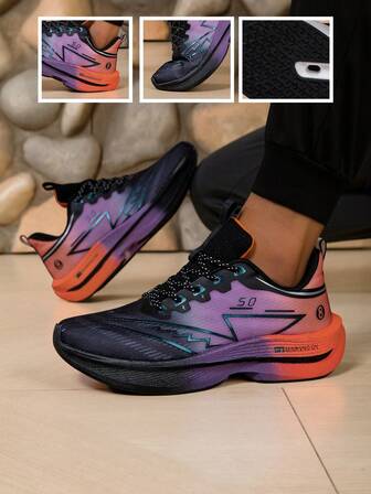 Unisex Low-Top Sneakers - Gradient Color, Arch Support, Cushioned Bouncy Sole, Suitable For Gym, Running, Casual Sports - Lightweight & Breathable, Fashionable Design, Fabric Lining, Size 35-45