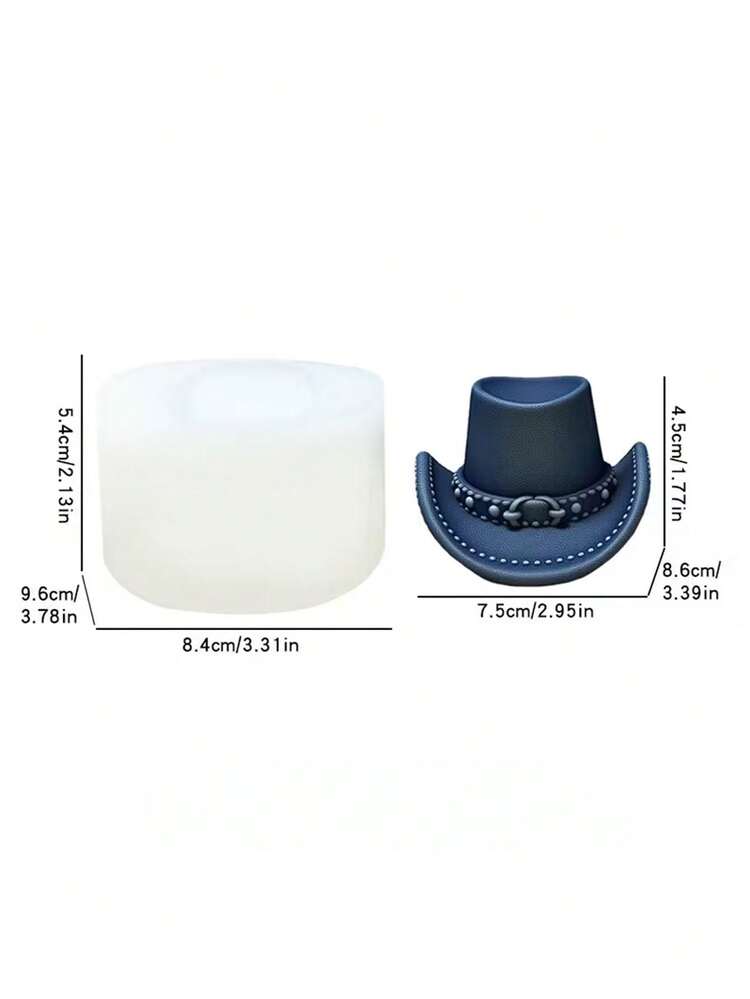 Molde de sombrero de vaquero occidental - Para joyería, velas, jabón, fundición de arcilla - Decoraciones de fiesta occidental, boda, Navidad, regalos de cumpleaños - Compatible con resina, vela, jabón, arcilla polimérica - Molde de manualidades DIY sin necesidad de electricidad, decoraciones navideñas, acentos decorativos, acabado liso, compradores de regalos, perfecto para el Día de Acción de Gracias - Blanco - Añade 3