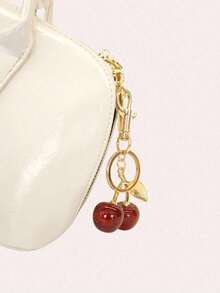 1pc Cherry Pendant, New Arrival Big Cherry Shaped Pendant, Keychain Pendant,Glitter Cherry Charm Keychain With Clip Bag, Sparkling Resin & Metal Accessory Purses And Bags Women,Cute Cherry Bag Pendant,Fashionable Embellishment, Exquisite Decoration Of Your Daily Life,Gifts Women And Girls - Red 2 - View 11