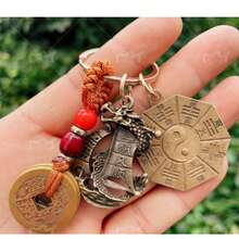 1pc 2026 New Copper Gourd Five Emperor Coin Keychain, Wealth Dragon Keychain, Smooth Sailing Keychain Pendant, Thank You Gift, Boyfriend Coin Gift, Husband Wife Gift, Key Chain, Car Key Chain Pendant Accessory - Multicolor - View 3