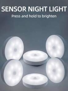 3 Pieces Of Warm White/Cold White Motion-Sensing Night Lights - Adjustable Brightness, Automatic On/Off, Perfect For Bedside, Staircases, Under Cabinets And Wardrobes, And Bedroom Night Lights - 白色 - 查看 17