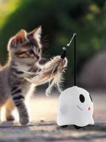 新款智能猫玩具，家用猫玩具，懒人逗猫棒，羽毛逗猫棒，自娱自乐，激发猫咪追逐乐趣，优质材料，耐抓，遇障碍物自动360°旋转