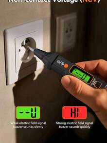 POROMETISTO VT06 Smart Sensing Tester Is A Multi-Functional, Intelligent Electrical Tool Designed For Professional Electricians And DIY Enthusiasts, Suitable For Various Scenarios Including Home Electrical Maintenance, Car Battery Testing, Circuit Connectivity Inspection, And Industrial Electrical Detection. It Automatically Powers Off After 5 Minutes Of Inactivity To Extend Battery Life, Making It Convenient For Users. - Black - View 10