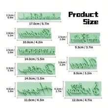 8件套生日祝福蛋糕印章，周年纪念手写信切割模具套装，适用于DIY蛋糕、饼干、糕点，烘焙用品印刷印章 - 彩色 - 查看 5