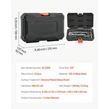 Sockets - Steckschlüssel + Ratschenschlüssel 1/4 Zoll, 27 Stück - View 7