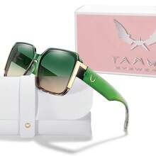 Fashionable Polycarbonate Ombre Square Sunglasses - Multicolor - View 12