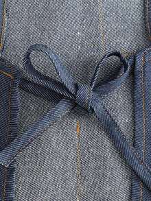 Denim Apron Soft - Unisex Bib Apron With Multifunctional Tool Pocket - Blue - View 4