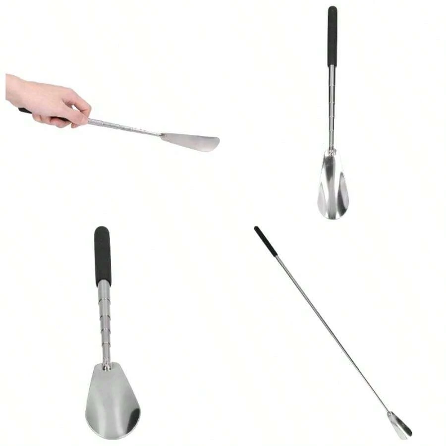 Ladieshow Calzador de Zapatos, Calzador Largo de Acero Inoxidable Calzador Telescpico 16 - 31 Pulgadas Calzador para Adulto Mayor, Mujer - inicial - Ver 1