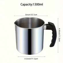 1 Set Stainless Steel DIY Candle Making Kit, Includes 44oz Stainless Steel Pouring Pot, Double Boiler Wax Melting Pot, Silver Candle Pouring Pot, Double Boiler Pot With Heat-Resistant Handle And Anti-Drip Spout, Suitable For DIY Wax Melting And Candle Making.
