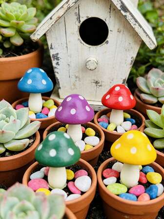 10 ชิ้น-รูปปั้นเห็ด, รูปปั้นเห็ดไม้ขนาดเล็กในสวน, เห็ดขนาดเล็กสำหรับงานฝีมือ เห็ดสวนนางฟ้าขนาดเล็ก ของตกแต่งเห็ดไม้ขนาดเล็กน่ารัก, เหมาะสำหรับสวนขนาดเล็ก, ภาชนะแก้ว, ของตกแต่งกระถางต้นไม้, ของตกแต่งภูมิทัศน์ขนาดเล็ก, เครื่องประดับตกแต่งสวน, เครื่องประดับภายในรถยนต์, ของประดับตกแต่งปาร์ตี้วันวาเลนไทน์ (สุ่มรูปแบบ) & DIY Garden Landscape