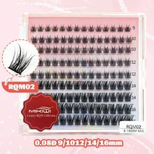 126 PEÇAS/126 PEÇAS/81 PEÇAS/135 PEÇAS/153 PEÇAS/72 PEÇAS Máscara de Cílios de Olhar Natural Desejo Puro de Girassol, Cílios Postiços de Estilo Japonês e Coreano Segmentados para Iniciantes, Extensões de Cílios DIY Reutilizáveis - Preto - Visão 10