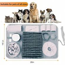 Snuffle Dogs Iteractive Dog Puzzle Used Training Stress This Sniffing Effectively Slows Your Dog's Eating Pace. Suitable Indoor And Outdoor Use. Gray 26x 17 Inches - Gray - View 3
