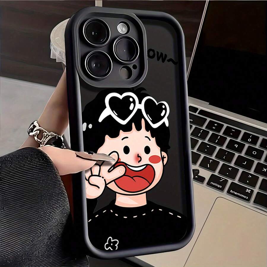 Una funda de teléfono creativa adecuada para teléfonos , y . Nueva funda de teléfono creativa pintada a mano con diseño de niño lindo - Adecuada para 16 15 14 13 12 11 Pro Pro Max Plus, funda protectora de TPU suave a prueba de golpes, funda de teléfono impresa, funda de teléfono UV, regalo para novio, novia, amigos y familia - (Un color) 1 unidad por paquete - Ver 1