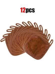 12片装可重复使用卸妆棉，带包边设计，柔软可水洗卸妆湿巾 - 彩色 - 查看 9